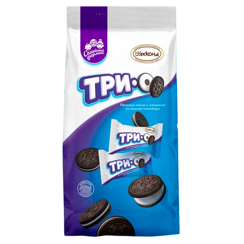 ТРИО какао с начинкой со вкусом пломбира, 460 г