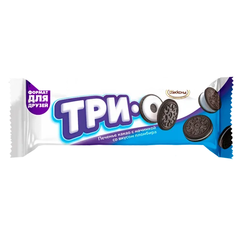 ТРИО какао с начинкой со вкусом пломбира, 65 г