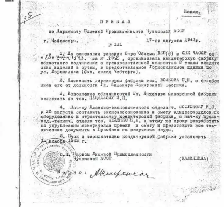 Учреждение фабрики