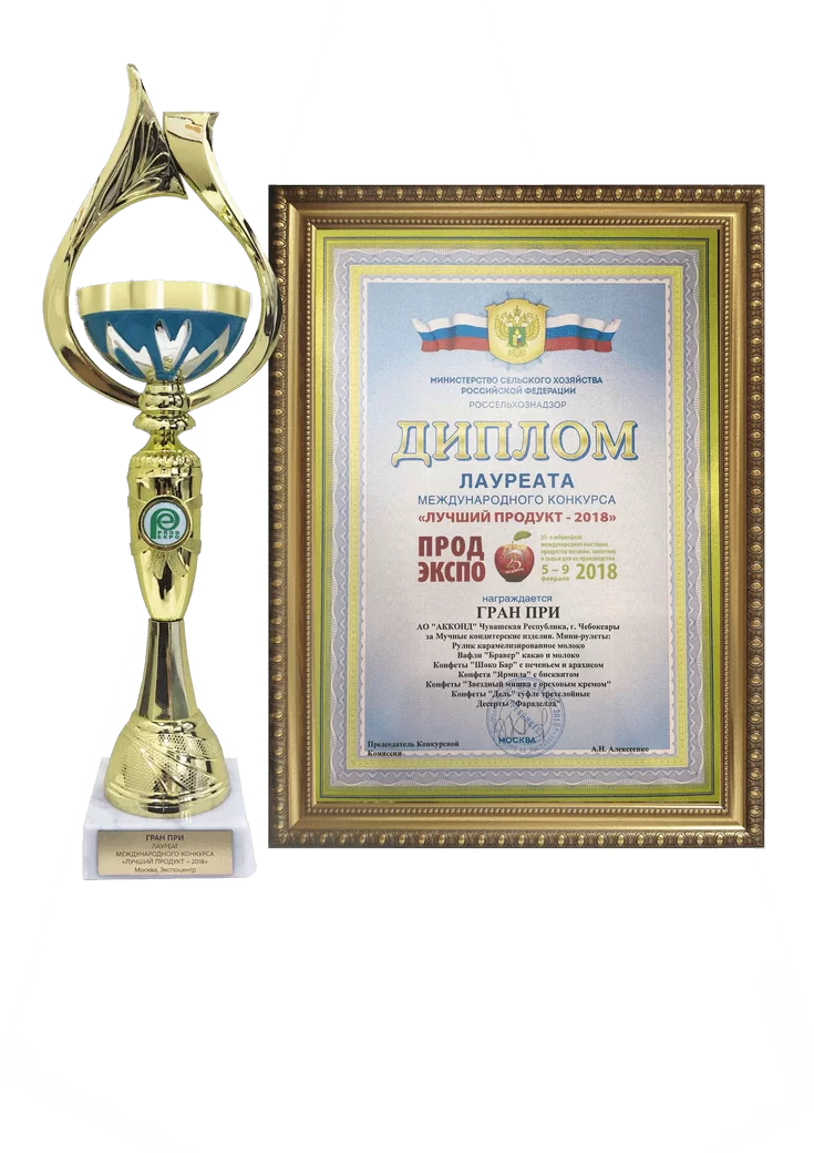 Диплом лауреата конкурса «Лучший продукт» и ГРАН-ПРИ